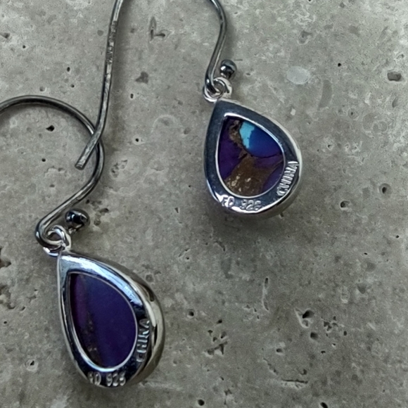 Purple Turquoise/Sterling Silver Necklace & Earrings Set - Picture 9 of 9